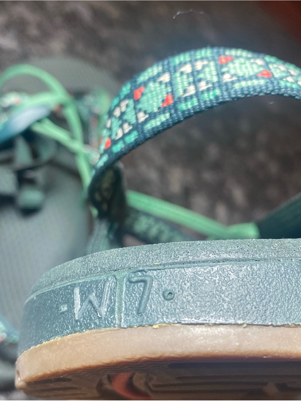 Chaco Women's Size W 7 Green Blue Red Sport Sandals Hiking Water Paddle Activity - Picture 7 of 11